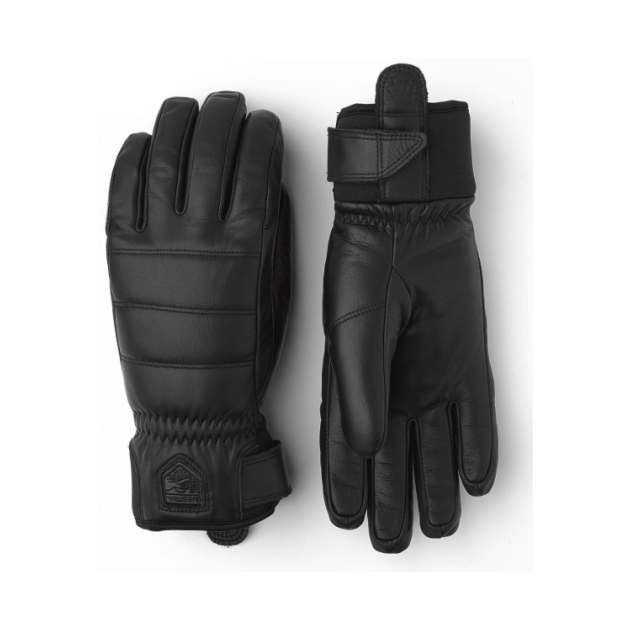 Hestra Alpine Leather Primaloft 5 fing 100 Black 32510