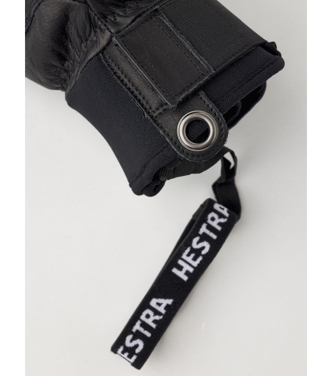Hestra Hestra Leather Fall Line - 5 finger 100100 black / black 3000780 100100 Black / Black Hestra wintersportkleding 3000780 licht grijs bij Leerentveldvrijetijd.nl