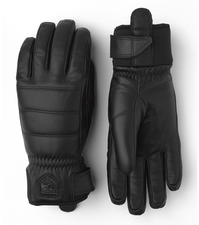 Hestra Hestra Alpine Leather Primaloft 5 fing 100 black 32510 100 Black Hestra wintersportkleding 32510 licht grijs bij Leerentveldvrijetijd.nl