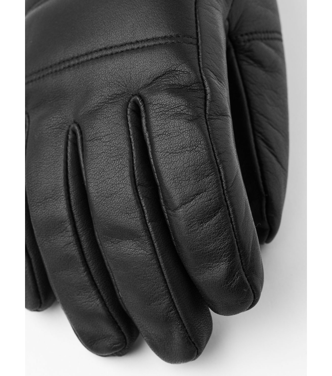 Hestra Hestra Alpine Leather Primaloft 5 fing 100 black 32510 100 Black Hestra wintersportkleding 32510 licht grijs bij Leerentveldvrijetijd.nl
