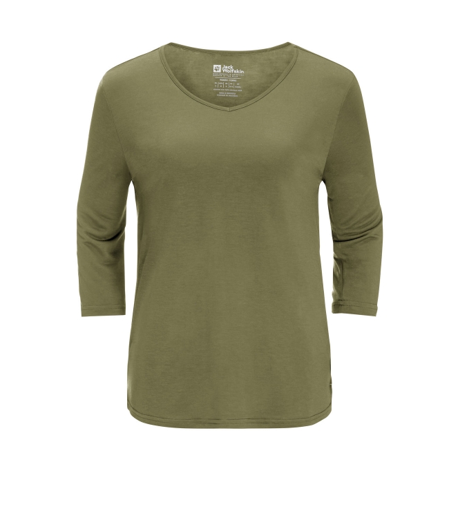 Jack Wolfskin Jack Wolfskin Mola 3/4 T W bay leaf 1809641_4511 bay leaf Jack Wolfskin fleeces en truien 1809641_4511 blauw bij Leerentveldvrijetijd.nl