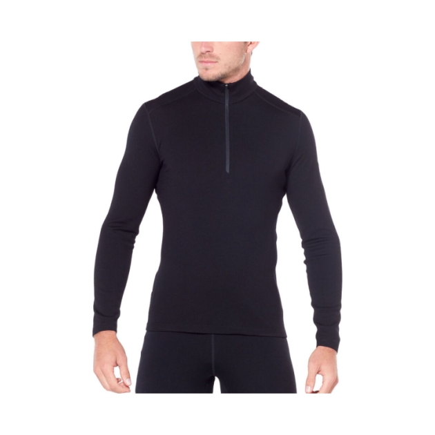 Icebreaker Mens 260 Tech LS Half Zip 001 Black IB104372