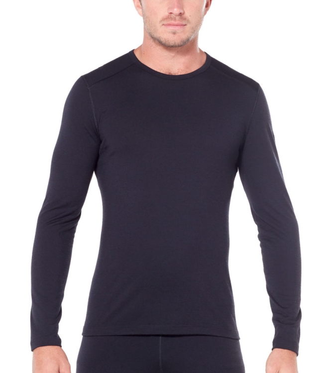 Icebreaker Icebreaker Mens 200 Oasis LS Crewe black IB1043650011 Black Icebreaker wintersportkleding IB1043650011 licht grijs bij Leerentveldvrijetijd.nl