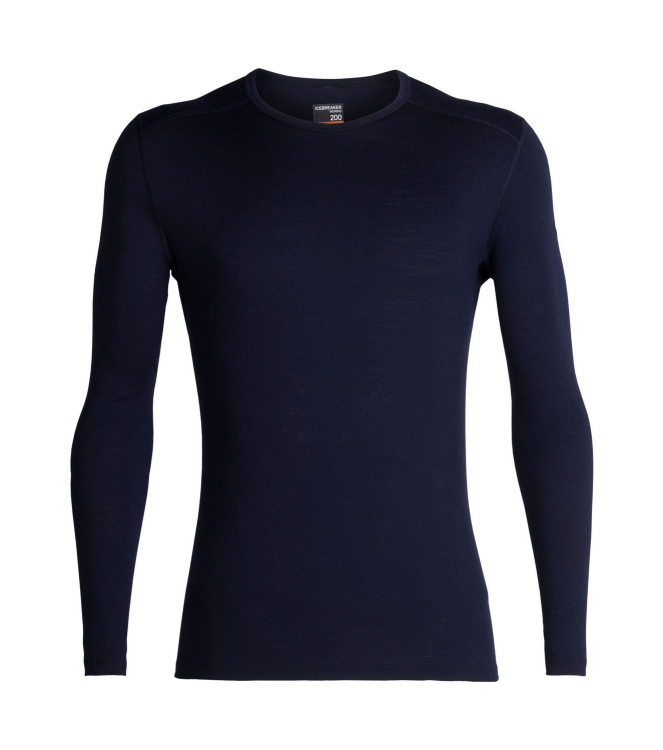 Icebreaker Icebreaker Mens 200 Oasis LS Crewe midnight navy IB1043654011 Midnight Navy Icebreaker wintersportkleding IB1043654011 antraciet bij Leerentveldvrijetijd.nl
