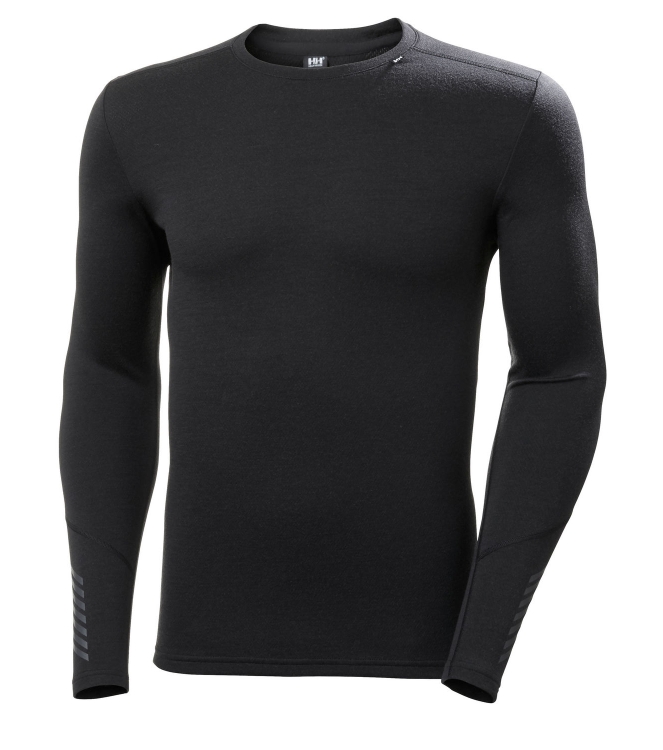 Helly Hansen Helly Hansen Lifa Merino Midweight Crew black 49364_990 Black Helly Hansen wintersportkleding 49364_990 licht grijs bij Leerentveldvrijetijd.nl