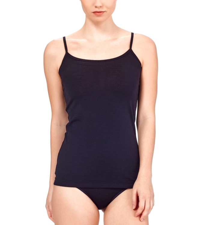 Icebreaker Icebreaker Wmns Siren Cami 001 black/black 103193 001 Black/Black Icebreaker wintersportkleding 103193 licht grijs bij Leerentveldvrijetijd.nl