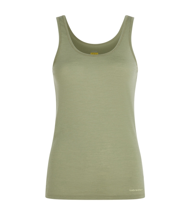 Icebreaker Icebreaker W Siren Tank a741_lichen IB103213 A741_Lichen Icebreaker fleeces en truien IB103213 blauw bij Leerentveldvrijetijd.nl