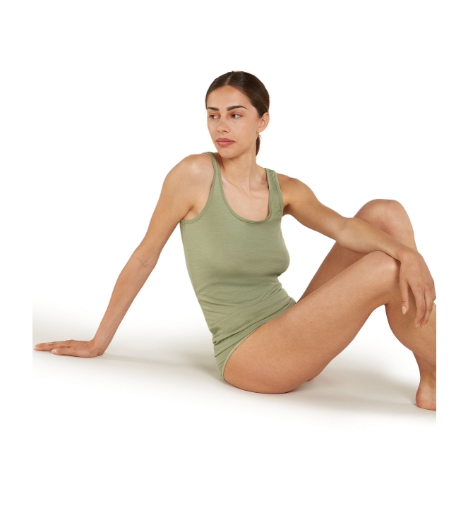 Icebreaker Icebreaker W Siren Tank a741_lichen IB103213 A741_Lichen Icebreaker fleeces en truien IB103213 blauw bij Leerentveldvrijetijd.nl