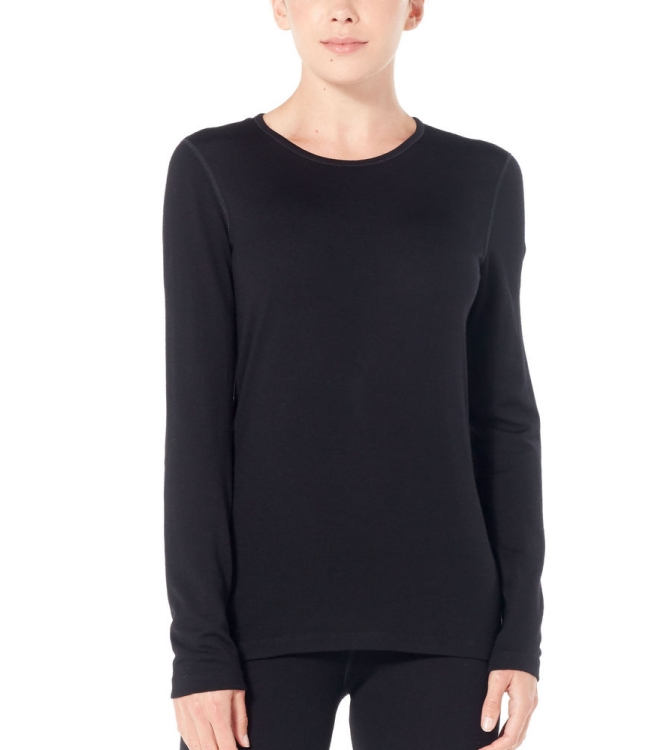 Icebreaker Icebreaker Wmns 260 Tech LS Crewe black IB1043870011 Black Icebreaker wintersportkleding IB1043870011 licht grijs bij Leerentveldvrijetijd.nl