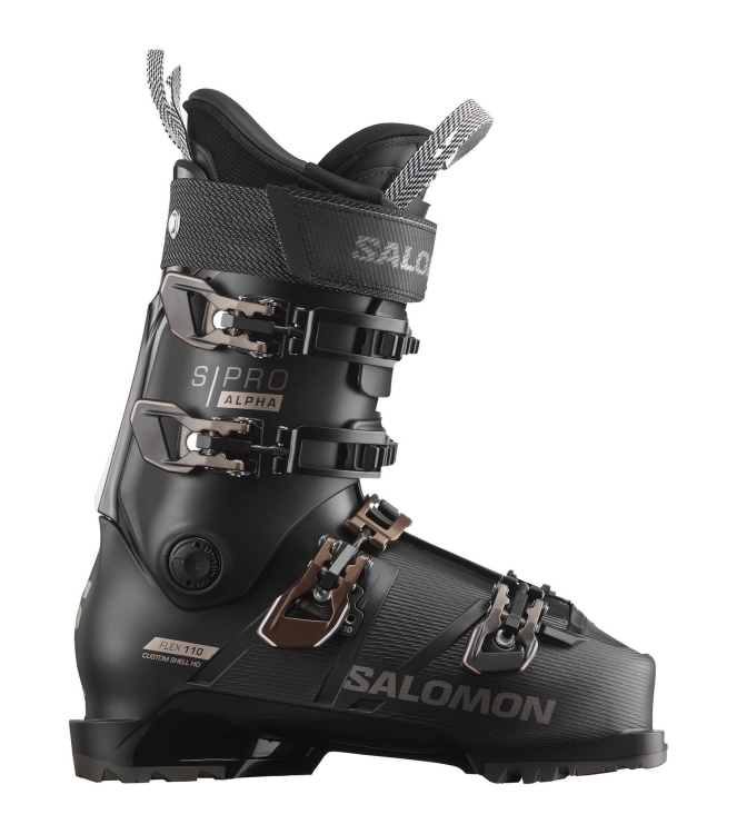 Salomon Salomon S/Pro Alpha 110 black / titanium metal L47045400 Black / Titanium Metal Salomon wintersport schoenen L47045400 licht grijs bij Leerentveldvrijetijd.nl