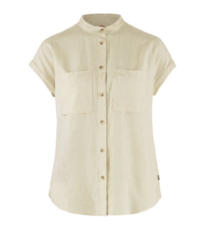 Fjällräven Fjällräven ™vik Hemp Shirt SS W chalk white F14600160 113 Chalk White Fjällräven fleeces en truien F14600160 113 roze bij Leerentveldvrijetijd.nl