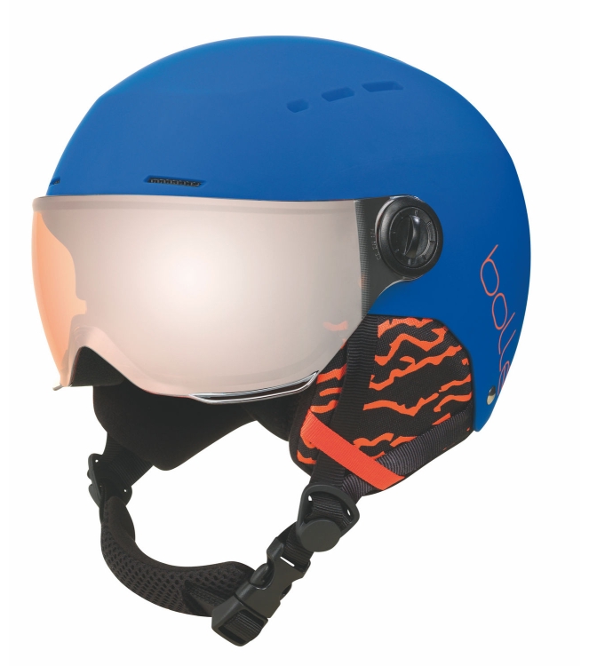Bolle Bolle Quiz with Orang GunVisor skihelm royal blue matte 31768 Royal Blue Matte Bolle wintersport accessoires 31768 antraciet bij Leerentveldvrijetijd.nl