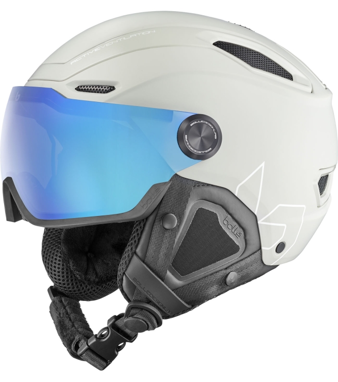 Bolle Bolle V-Line Skihelm Photo Blue Cat1-3 grey matte BH3370 Grey Matte Bolle wintersport accessoires BH3370 lichtblauw bij Leerentveldvrijetijd.nl