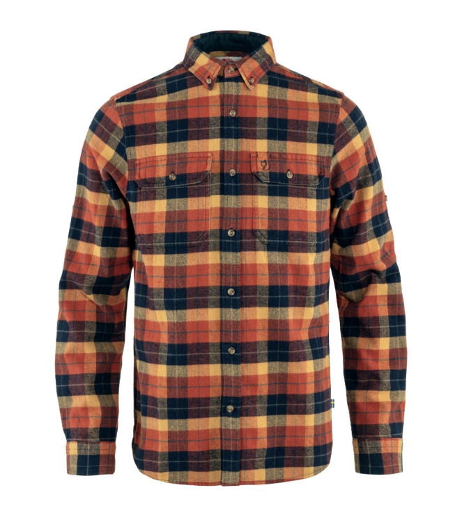 Fjällräven Fjällräven Singi Heavy Flannel Shirt M autumn leaf-dark navy F81373 215-555 Autumn Leaf-Dark Navy Fjällräven fleeces en truien F81373 215-555 antraciet bij Leerentveldvrijetijd.nl