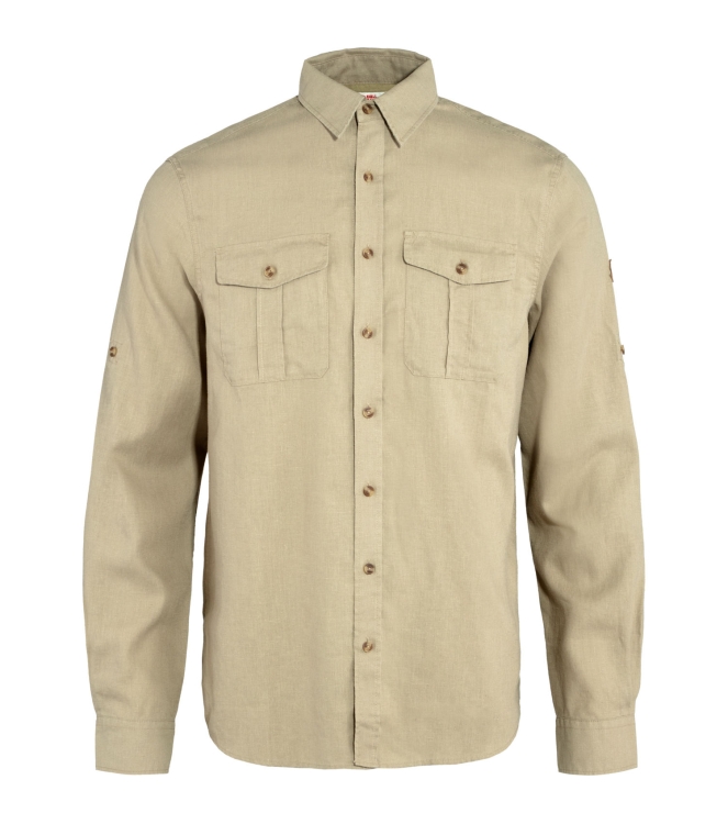 Fjällräven Fjällräven Ovik Travel Shirt LS M 195_sand stone F87208 195_Sand Stone Fjällräven fleeces en truien F87208 jeans bij Leerentveldvrijetijd.nl